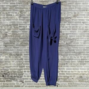 Sonia by Sonia Rykiel Cropped Silk Pants – Navy, Size 36, NWT